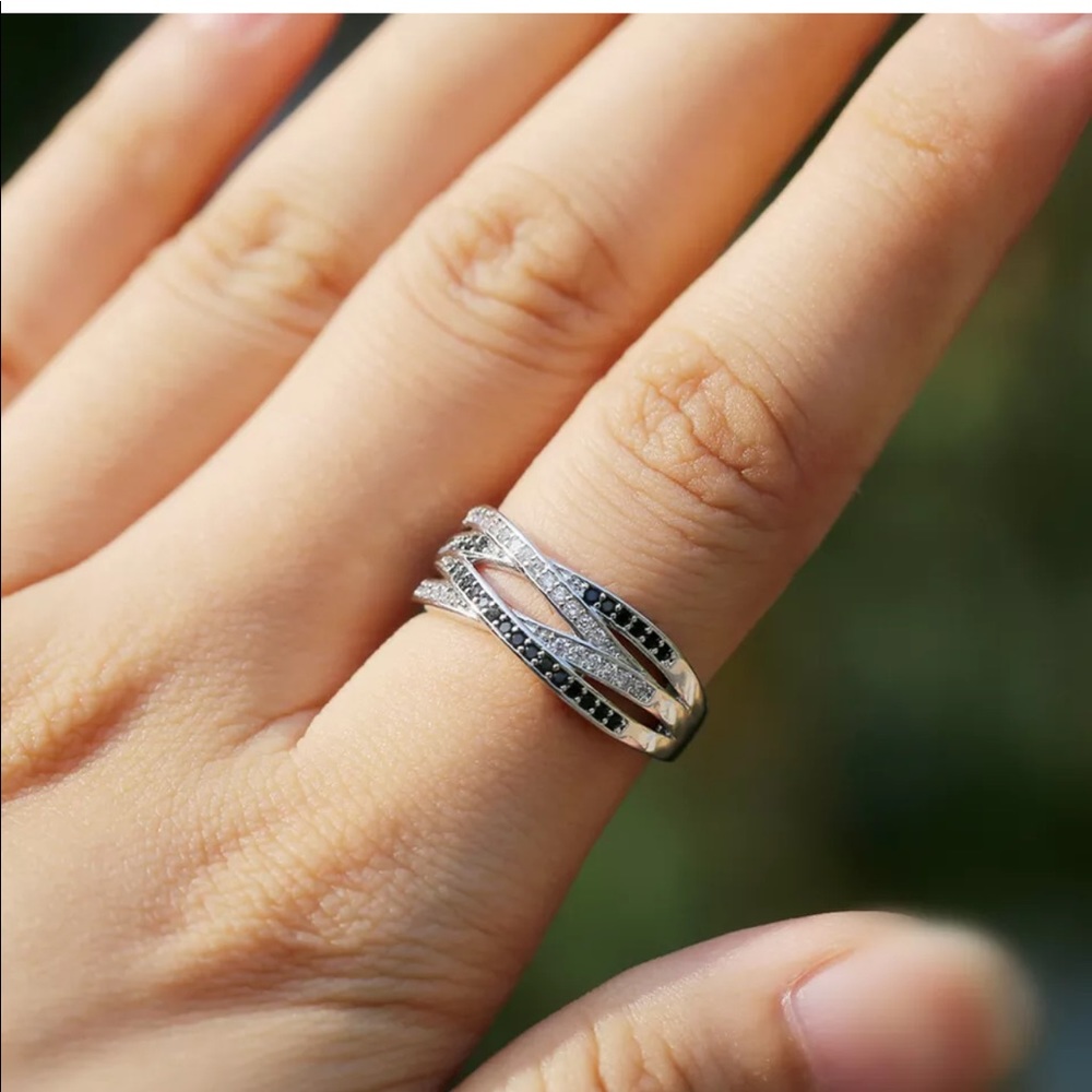 Womens new Black Sapphire 925 Jewelry Wedding Ring - Picture 5 of 5
